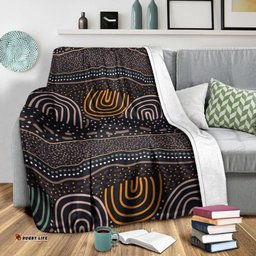 Australia Aboriginal Premium Blanket Indigenous Symbol Dot Painting Art Ver 10