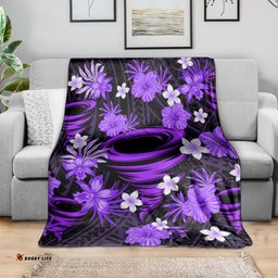 Australian Hurricanes Cricket Blanket Baeuty Pacific Hibiscus and Polynesian Pattern