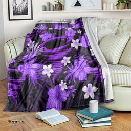 Australian Hurricanes Cricket Blanket Baeuty Pacific Hibiscus and Polynesian Pattern