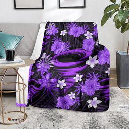 Australian Hurricanes Cricket Blanket Baeuty Pacific Hibiscus and Polynesian Pattern