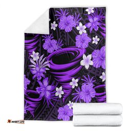 Australian Hurricanes Cricket Blanket Baeuty Pacific Hibiscus and Polynesian Pattern