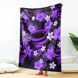 Australian Hurricanes Cricket Blanket Baeuty Pacific Hibiscus and Polynesian Pattern