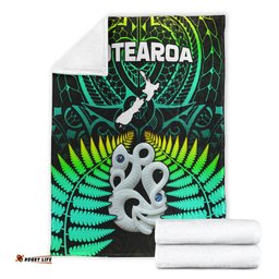 Aotearoa Fern Premium Blanket New Zealand Hei Tiki Green Style