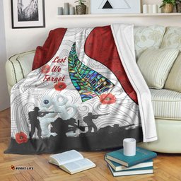 Custom New Zealand ANZAC Fern and Maori Premium Blanket