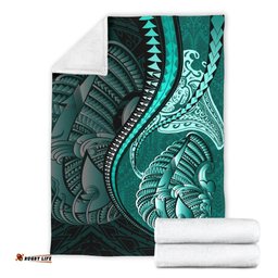 Fish Hook Premium Blanket Manta Polynesian Turquoise