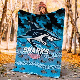 Sharks Rugby ANZAC Day Camouflage Indigenous Art Blanket