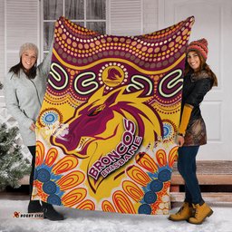 Broncos Rugby Custom Aboriginal Blanket Indigenous Super Broncos