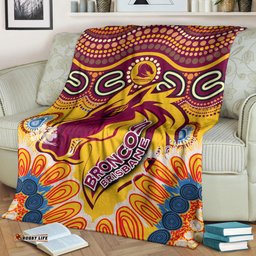 Broncos Rugby Custom Aboriginal Blanket Indigenous Super Broncos