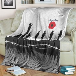 New Zealand ANZAC Day Silhouette Soldier Premium Blanket