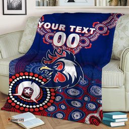 Custom Personalised Roosters Rugby NAIDOC Aboriginal Blanket