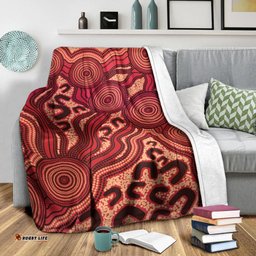 Australia Aboriginal Premium Blanket Indigenous Symbol Dot Painting Art Ver 15