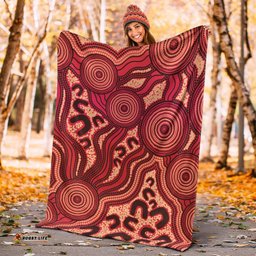 Australia Aboriginal Premium Blanket Indigenous Symbol Dot Painting Art Ver 15