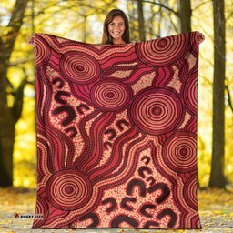 Australia Aboriginal Premium Blanket Indigenous Symbol Dot Painting Art Ver 15