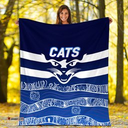 Cats Aboriginal Art Football Geelong Blanket