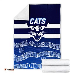 Cats Aboriginal Art Football Geelong Blanket