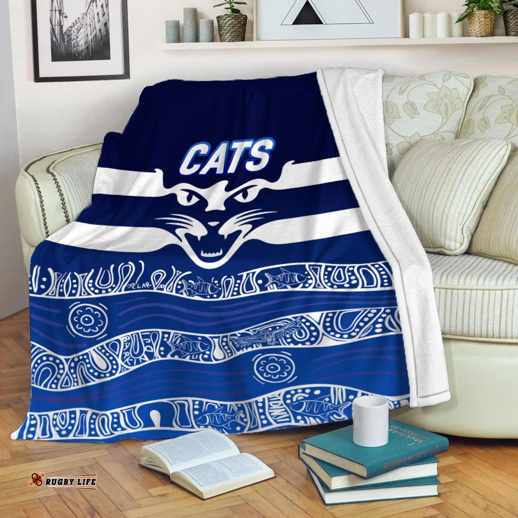 Cats Aboriginal Art Football Geelong Blanket