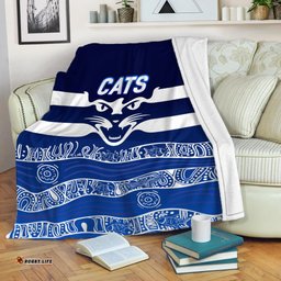 Cats Aboriginal Art Football Geelong Blanket