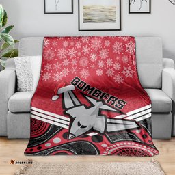 essendon football christmas blanket merry xmas 2023 mix aboriginal art