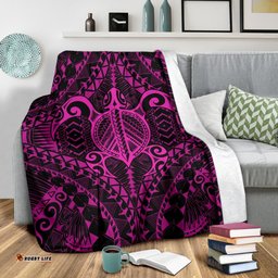 Polynesian Turtle Blanket Pink