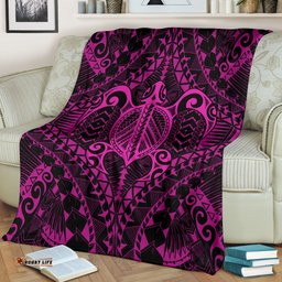 Polynesian Turtle Blanket Pink
