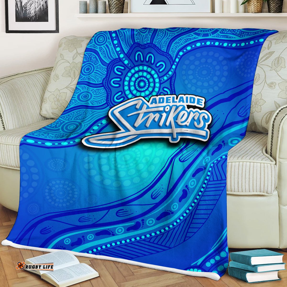 Adelaide Strikers Aboriginal Dot Painting Blanket