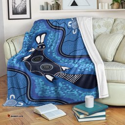 Australia Aboriginal Premium Blanket Indigenous Platypus Ver 13