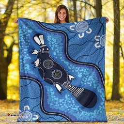 Australia Aboriginal Premium Blanket Indigenous Platypus Ver 13