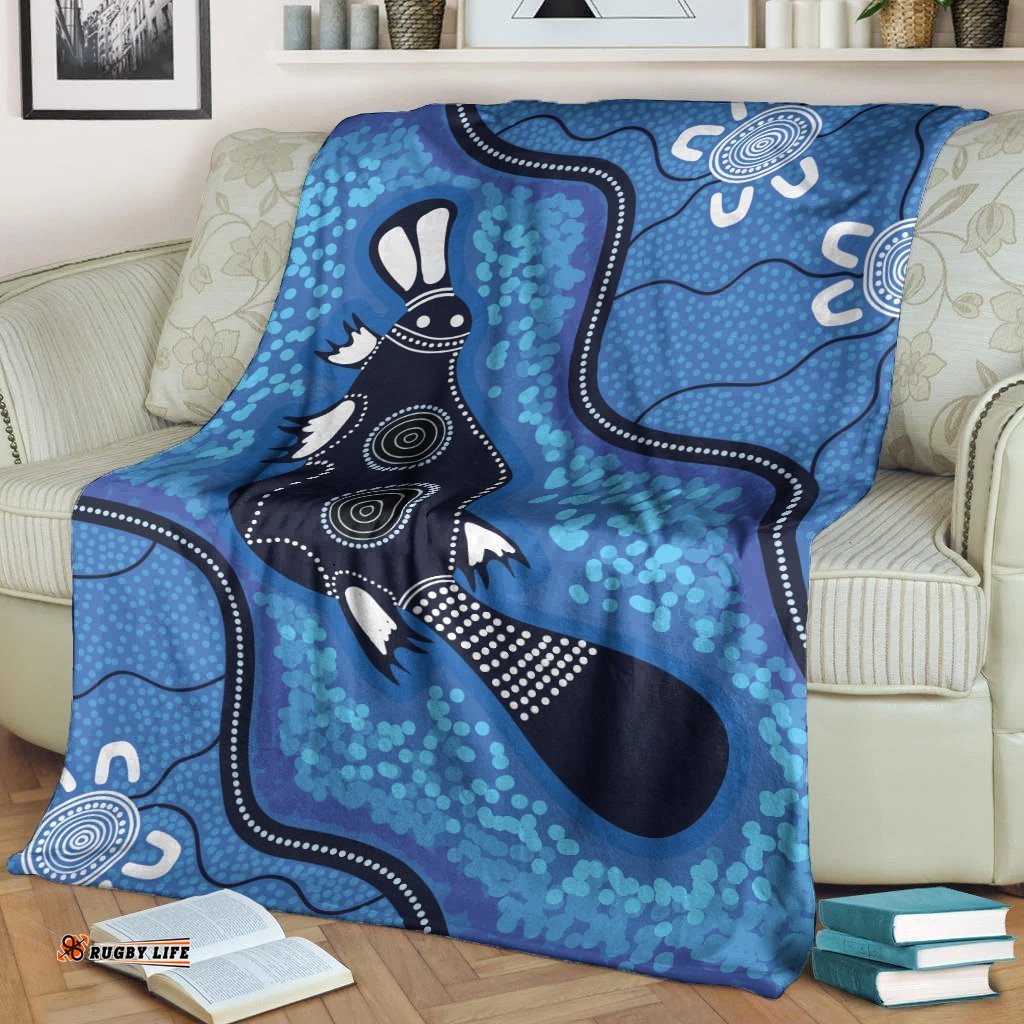 Australia Aboriginal Premium Blanket Indigenous Platypus Ver 13