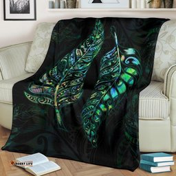 New Zealand Silver Fern Couple Premium Blanket Paua Shell