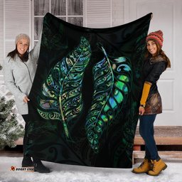 New Zealand Silver Fern Couple Premium Blanket Paua Shell