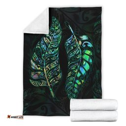 New Zealand Silver Fern Couple Premium Blanket Paua Shell