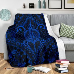 Polynesian Turtle Blanket Blue