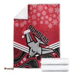 Essendon Football Christmas Blanket Merry Xmas Mix Aboriginal Art 04