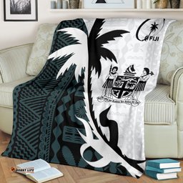 Fiji Coconut Tree Rugby Premium Blanket Coat of Arms