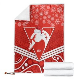 Swans Football Christmas Blanket Merry Xmas Mix Aboriginal Art
