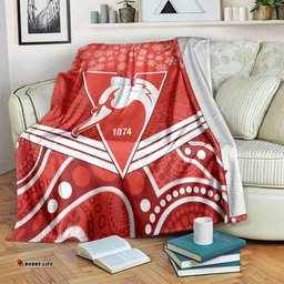 Swans Football Christmas Blanket Merry Xmas Mix Aboriginal Art