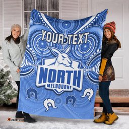 Custom Personalised Kangaroos Football NAIDOC Week Premium Blanket North Melbourne Aboriginal Dhari Ver.01