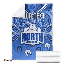 Custom Personalised Kangaroos Football NAIDOC Week Premium Blanket North Melbourne Aboriginal Dhari Ver.01