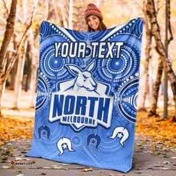 Custom Personalised Kangaroos Football NAIDOC Week Premium Blanket North Melbourne Aboriginal Dhari Ver.01