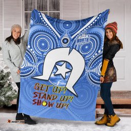 Kangaroos Football NAIDOC Week Premium Blanket North Melbourne Aboriginal Dhari Ver.02