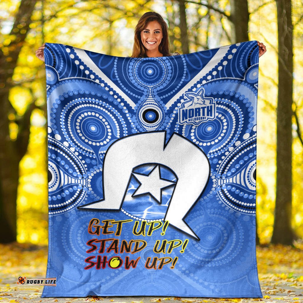 Kangaroos Football NAIDOC Week Premium Blanket North Melbourne Aboriginal Dhari Ver.02