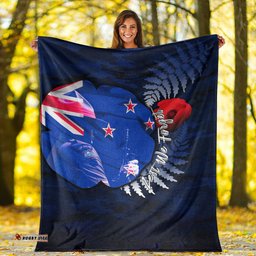 New Zealand ANZAC Day Poppy Premium Blanket