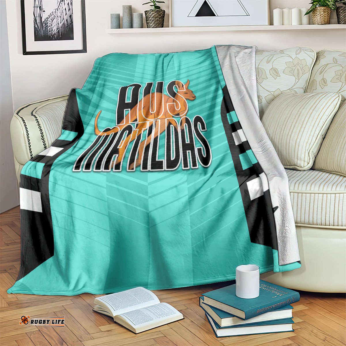 Australia Soccer Blanket Go Matildas Dynamic Turquoise