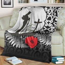 Custom ANZAC Day Poppy Remembrance Premium Blanket