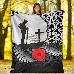Custom ANZAC Day Poppy Remembrance Premium Blanket