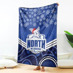 North Melbourne Football Christmas Blanket Merry Xmas Mix Aboriginal Art