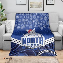North Melbourne Football Christmas Blanket Merry Xmas Mix Aboriginal Art