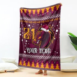 Custom Broncos Rugby Blanket Heart Of All Queenland Christmas Vibe Unique