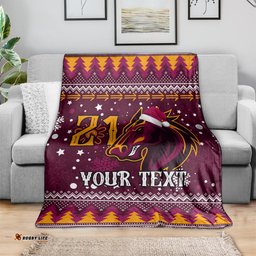 Custom Broncos Rugby Blanket Heart Of All Queenland Christmas Vibe Unique