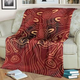Australia Aboriginal Premium Blanket Indigenous Symbol Emu Ver 2